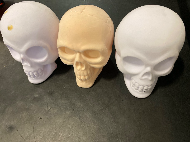Photo 1 of 3pack 6.5 Flocked Skull Halloween Decorative Sculpture - Hyde & EEK! Boutique