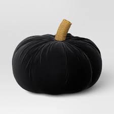 Photo 1 of Shaped Velvet Pumpkin Black - Threshold™: Halloween Novelty Plush Throw Pillow, Indoor Decor, Polyester Fill