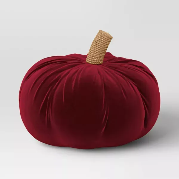 Photo 1 of Shaped Velvet Pumpkin Throw Pillow - Threshold