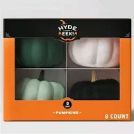 Photo 1 of New Hyde & Eek 8pk Pumpkins Indoor Decorative Black White Green NIB