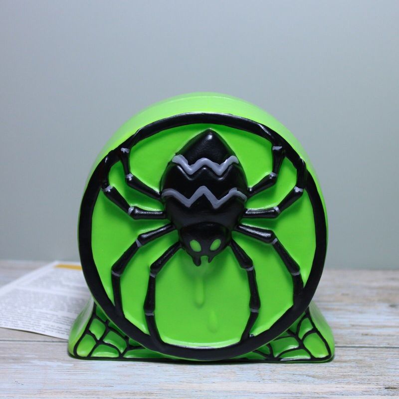 Photo 1 of 2pc Hyde & EEK 5" Lit Spider Blowmold Halloween Decorative Sculpture Green Retro