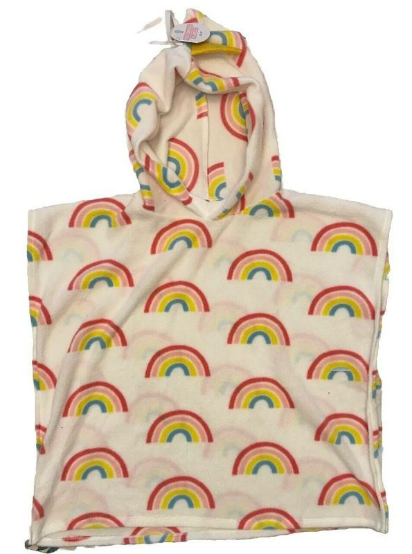 Photo 1 of 2pc Kids Rainbow Unicorn Hooded Blanket