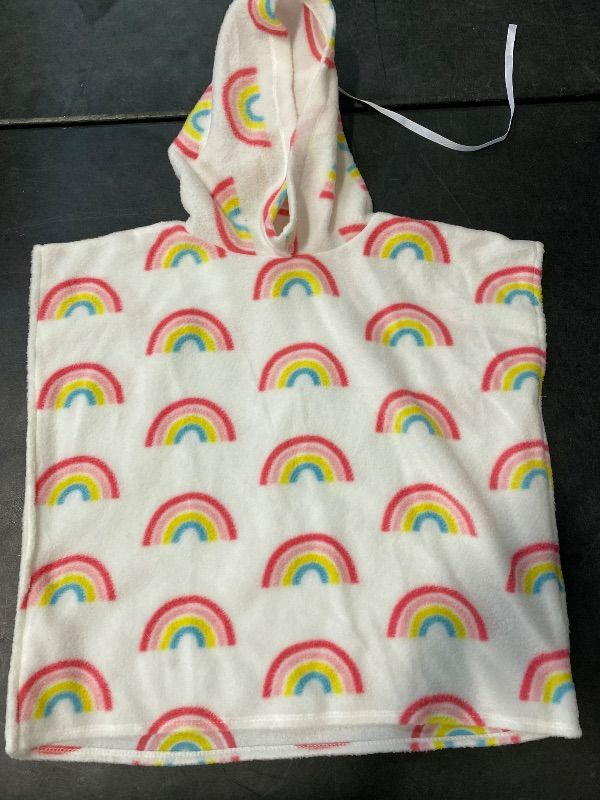 Photo 1 of 2pc Kids Rainbow Unicorn Hooded Blanket