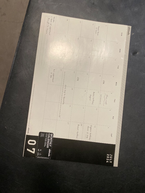 Photo 1 of Altitude 2024-25 Monthly Desk Calendar 11"x17" Black and White