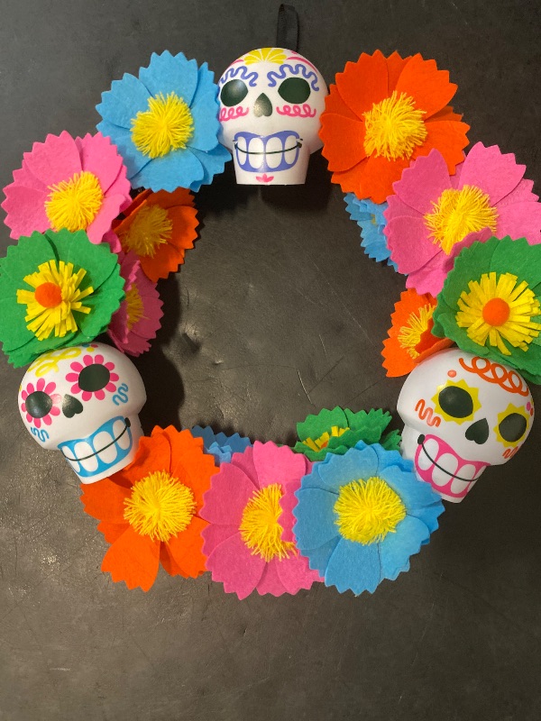 Photo 1 of Dia De Muertos Day of the Dead Collection 17” Diameter Wreath Decoration