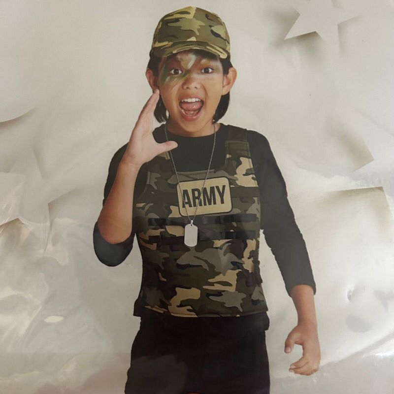 Photo 1 of NEW Soldier Kids Costume Accessories Vest Hat DogTags Dress up