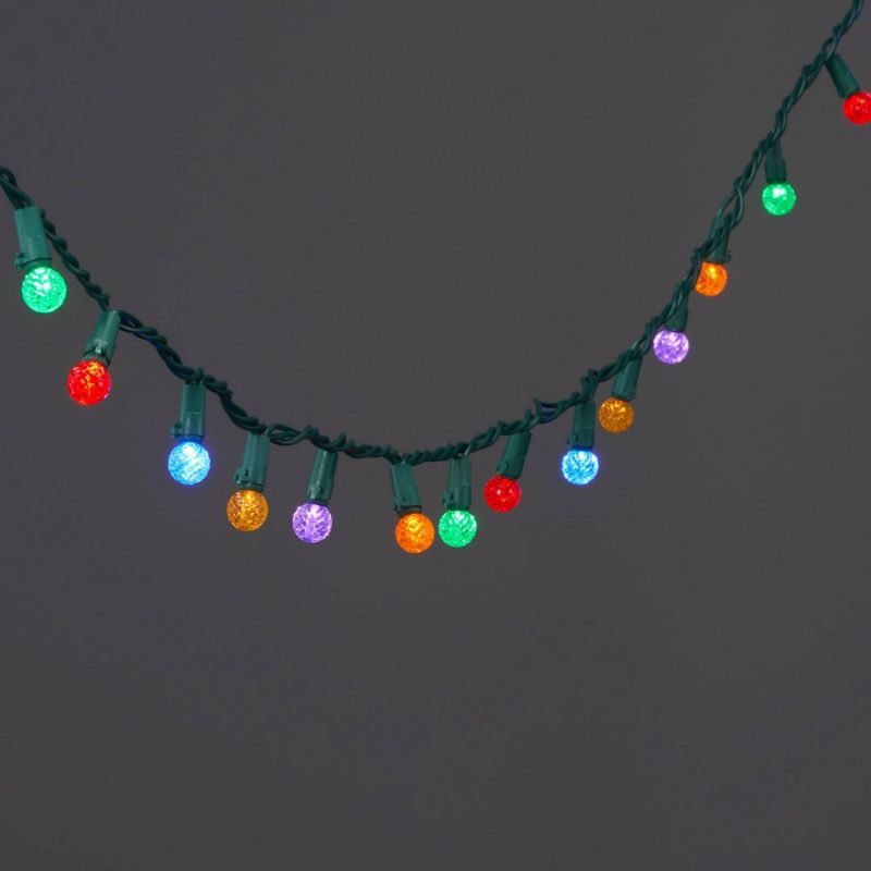 Photo 1 of 60ct LED Faceted Sphere Christmas String Lights Multicolor with Green Wire - Wondershop