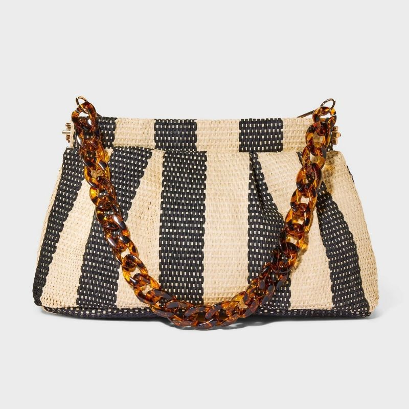 Photo 1 of Straw Facile Frame Clutch - a New Day™ Black/Natural