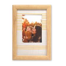 Photo 1 of 5 Pack ELSA L 3x4 Yellow Striped Picture Frame Natural 
