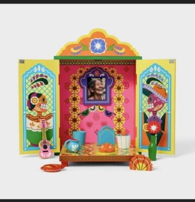 Photo 1 of Target Exclusive Día de Muertos Wood Ofrenda Box with Mini Accessories