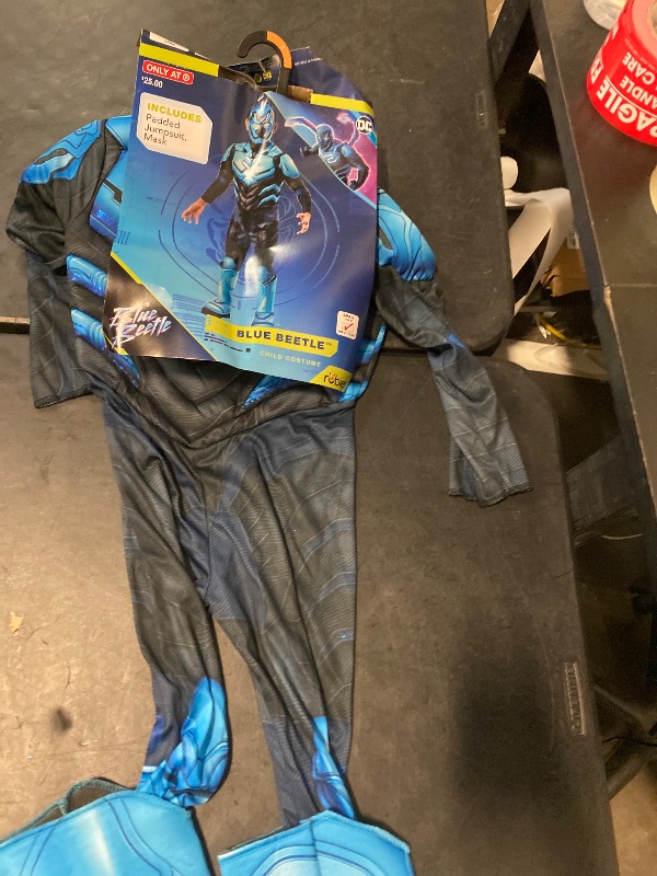 Photo 1 of S (6) Rubies Boys DC Comics Blue Beetle Muscle Jumpsuit Halloween Costume 
