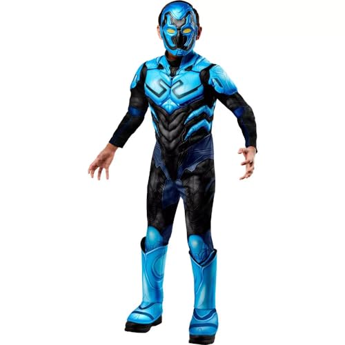 Photo 1 of S (6) Rubies Boys DC Comics Blue Beetle Muscle Jumpsuit Halloween Costume