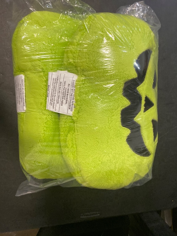 Photo 1 of 2pack Pumpkin Shaped Halloween Faux Shearling Pillow Green - Hyde and EEK! Boutique™: Indoor Decorative, Oval