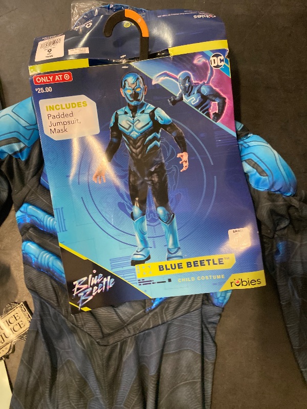 Photo 1 of Size 6 Rubies Boys DC Comics Blue Beetle Muscle Jumpsuit Halloween Costume 