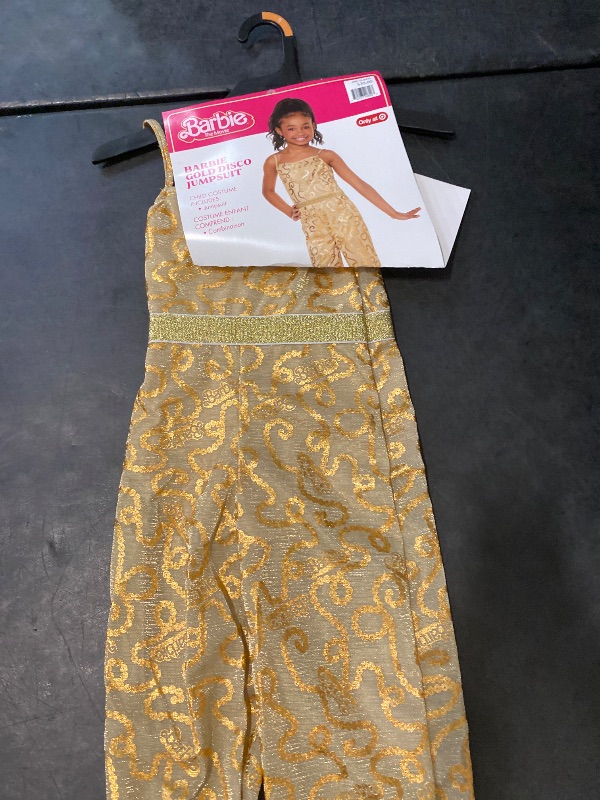 Photo 1 of Size S Kids' Barbie The Movie: Barbie Halloween Costume Jumpsuit - Gold