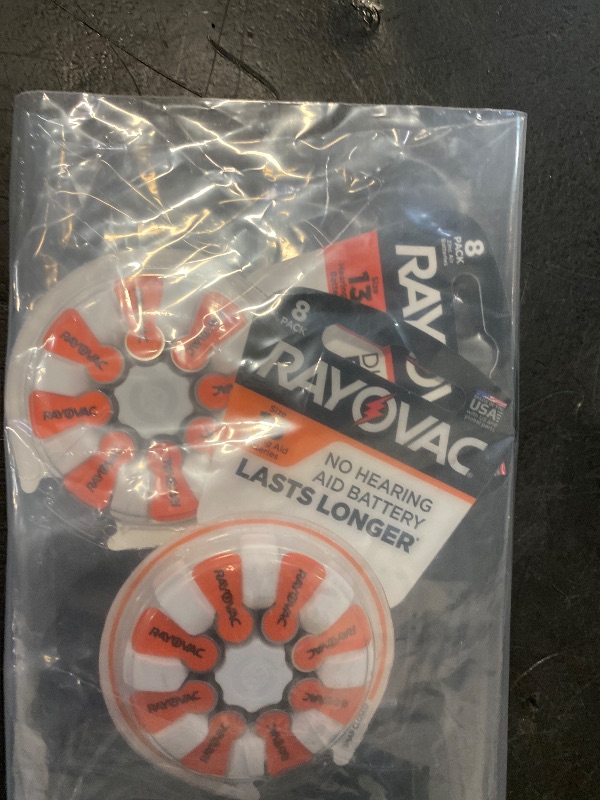 Photo 1 of 2 pack Rayovac Zinc-Air 13 1.45 volt Hearing Aid Battery 8 pk