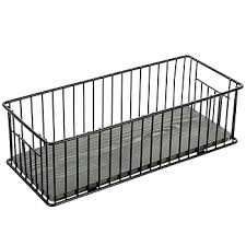 Photo 1 of MyGift Modern Bathroom Storage Basket, Black Metal Wire Toilet Paper Holder with Vintage Gray Solid Wood Base, Toilet Tank Organizer Tray with Handles
