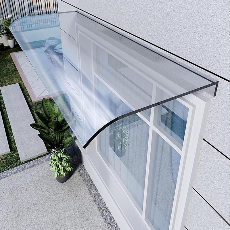 Photo 1 of Width 16" 31" 39" 47" 94" Window Awning Clear Polycarbonate Cover Exterior Door Canopy for Porch Patio Roof Rain Shelter 14" Depth