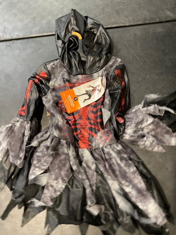 Photo 1 of Size S Girls Hyde & Eek Red Glitter SKELETON Dress Halloween Costume 