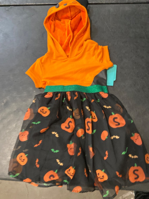 Photo 1 of Size Xs Girls Squishmallows Halloween Cosplay Short Sleeve Dress - Black/Orange/Green 