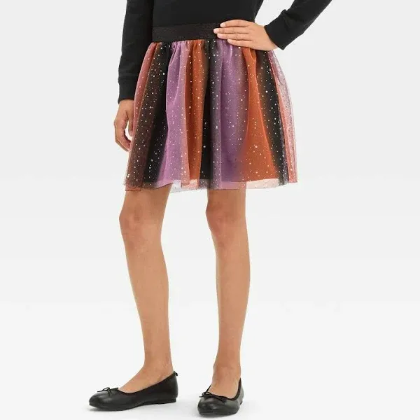 Photo 1 of Size XS 4/5 Cat & Jack Girls' Ombre Striped Halloween Tutu Skirt