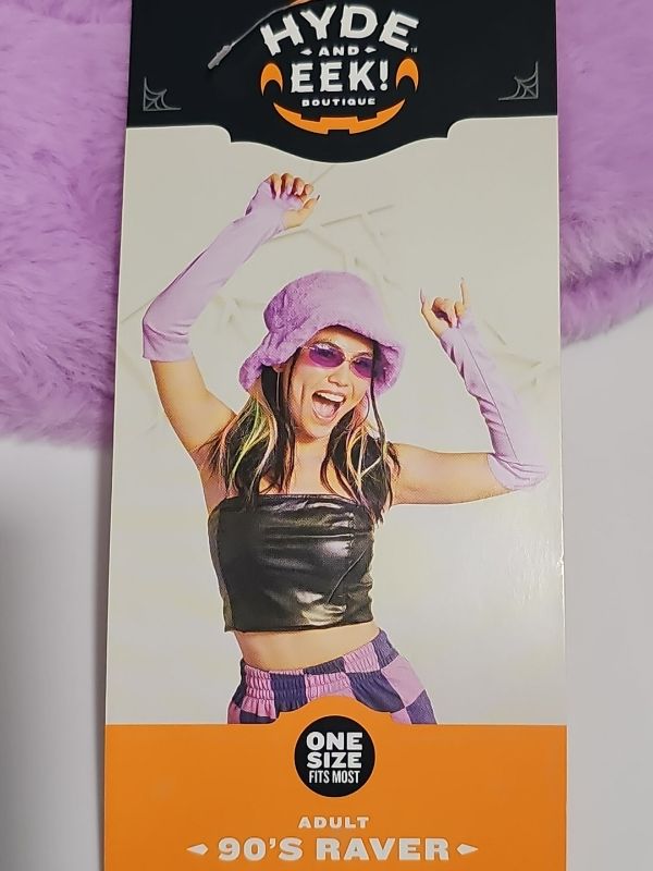 Photo 1 of New Hyde and Eek 90s Rave Hat, Sleeves, Glasses. Costume, Dress up, OSFM Purple