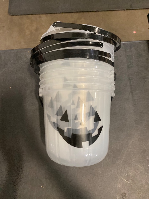 Photo 1 of 10 pack Halloween Glow in the Dark Pumpkin Stackable Halloween Trick or Treat Bucket - Hyde & EEK! Boutique