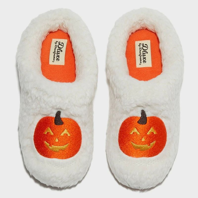 Photo 1 of Size L 9-10 Dluxe by Dearfoams Women's Pumpkin Slide Slippers 