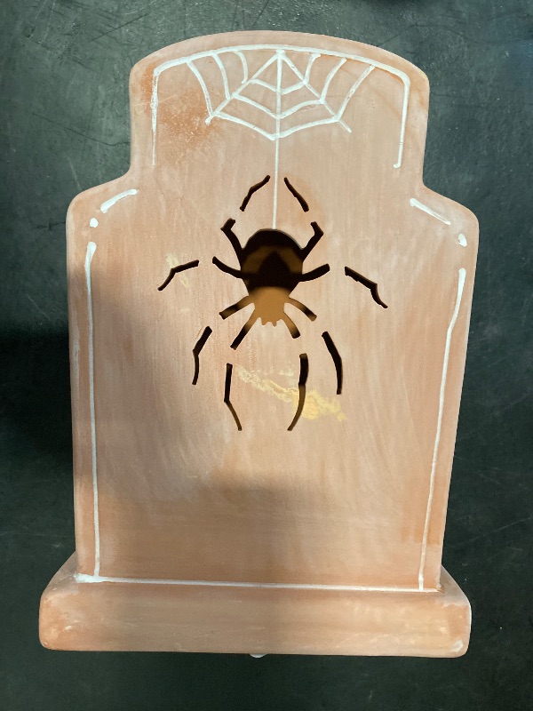 Photo 1 of Hyde & Eek! Boutique Halloween Terracotta Tombstone Spider