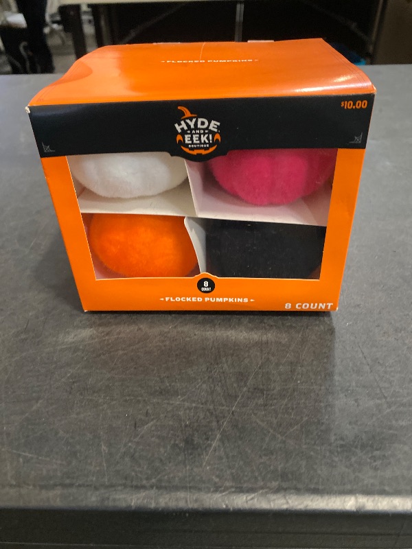 Photo 1 of Target Hyde and Eek Flocked Pumpkins Halloween 2024 Decorative Set Pink

