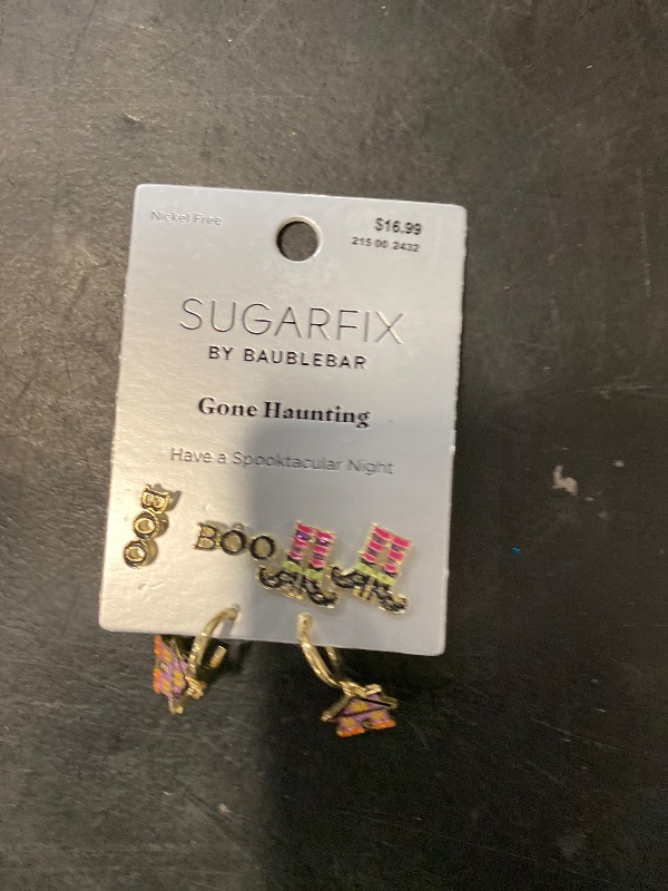 Photo 1 of Sugarfix Gone Haunting Earrings Halloween Boo House 3 Pair Earrings Baublebar