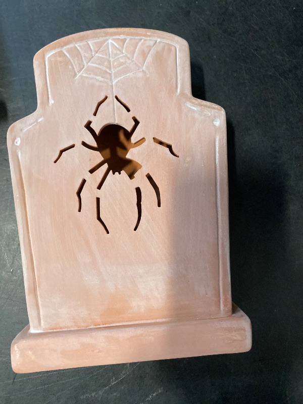 Photo 1 of Hyde & Eek! Boutique Halloween Terracotta Tombstone Spider
