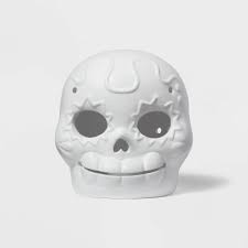 Photo 1 of Día de Muertos Ceramic Calavera with Paints and Brush Stars/Florals - Mondo Llama