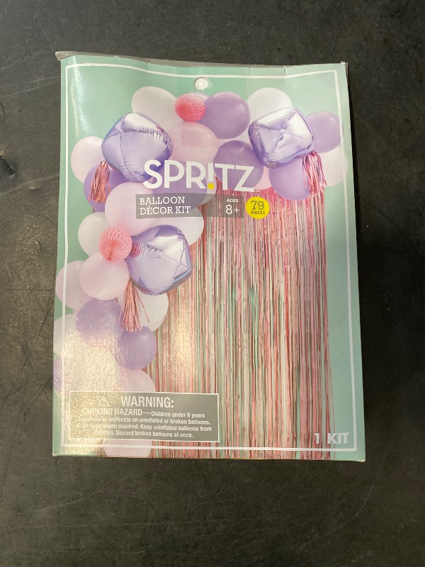 Photo 1 of 48ct Balloon Arch Garland Décor Kit with Backdrop Pink/Purple - Spritz