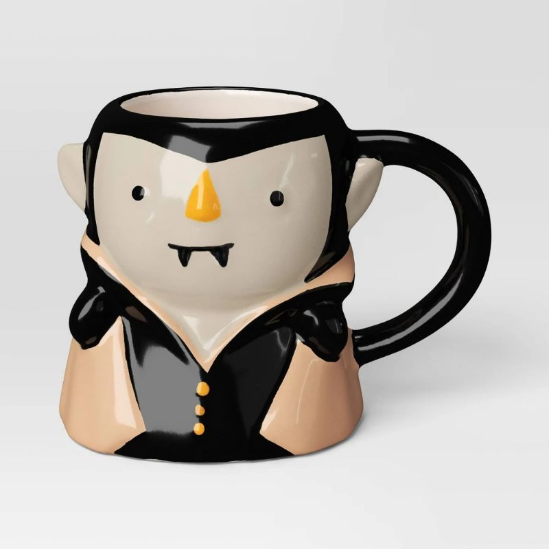 Photo 1 of 2 pack 15 Fl Oz Halloween Stoneware Figural Vampire Mug - Hyde and EEK! Boutique™: Microwave & Dishwasher Safe, Multicolored