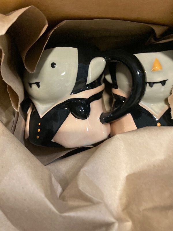 Photo 1 of 2 pack 15 Fl Oz Halloween Stoneware Figural Vampire Mug - Hyde and EEK! Boutique™: Microwave & Dishwasher Safe, Multicolored