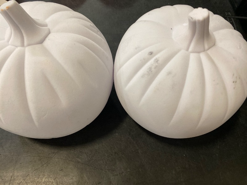 Photo 1 of 2 pack Target Hyde & Eek! Flocked 7.5” Height - Halloween/Fall Pumpkin - white