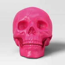 Photo 1 of 4 pack. 3 Pink 1 orange Skull Halloween Decorative Prop - Hyde & EEK! Boutique