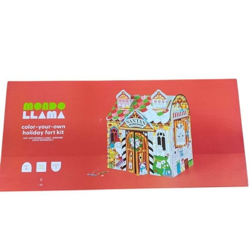 Photo 1 of Christmas Craft Color-Your-Own Santa's Workshop Fort - Mondo Llama Crafts