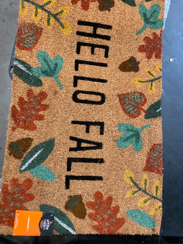 Photo 1 of 18x30" Halloween 'Hello Fall' Coir Doormat Red/Green/Yellow - Hyde and EEK! Boutique