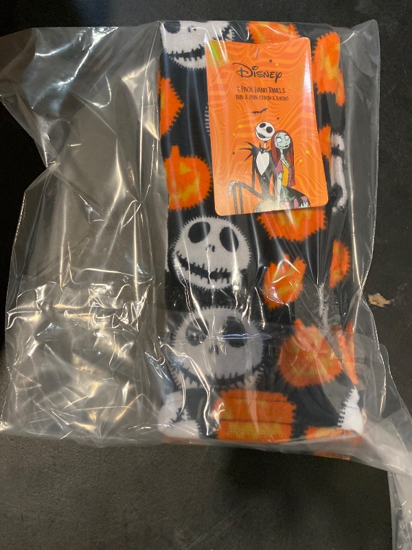 Photo 1 of New Set Of 2 Nightmare Before Christmas Black & Orange Hand Towels