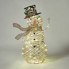 Photo 1 of 42" Faux Rattan Glitter Snowman Christmas Novelty Sculpture Light - Wondershop™