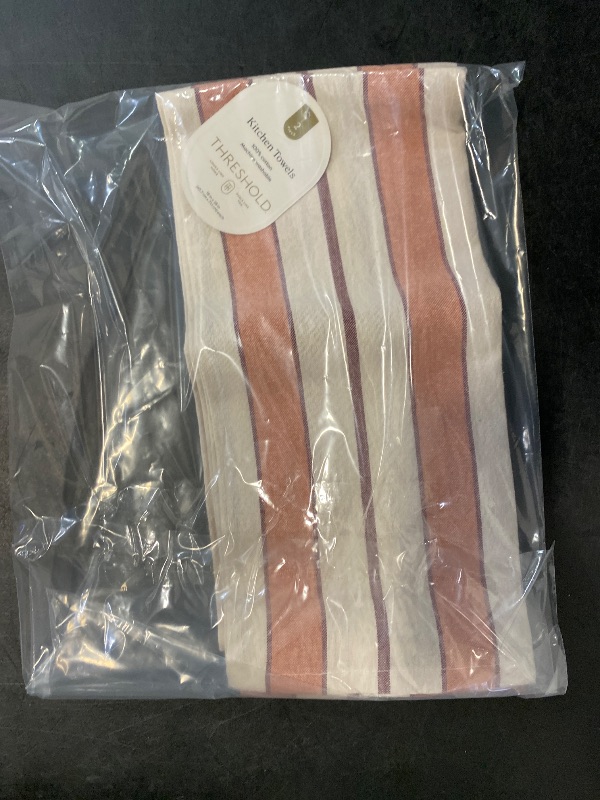 Photo 1 of 2pc Striped Kitchen Towel Set Rust - Threshold™ | Tucker's Treasures