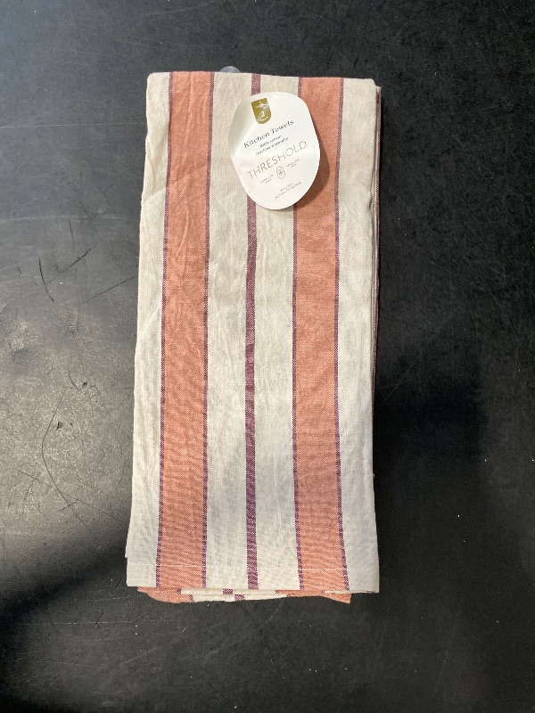 Photo 1 of 2pc Striped Kitchen Towel Set Rust - Threshold™ | Tucker's Treasures