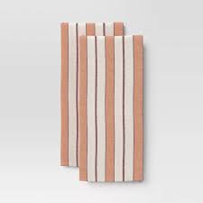 Photo 1 of 2pc Striped Kitchen Towel Set Rust - Threshold™ | Tucker's Treasures