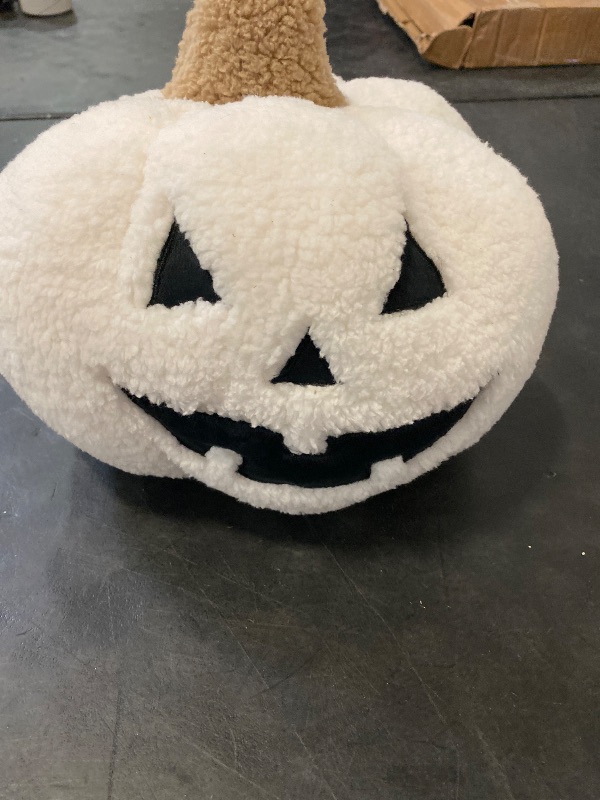 Photo 1 of Target Hyde & EEK! Faux Shearling Pumpkin Halloween Throw Pillow Ivory & Black