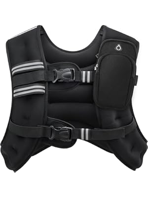 Photo 1 of ZELUS Weighted Vest, 6lb/8lb/12lb/16lb/20lb/25lb/30lb Weight Vest with Reflective Stripe for Workout, Strength Training, Running, Fitness, Muscle Building, Weight Loss, Weightlifting
