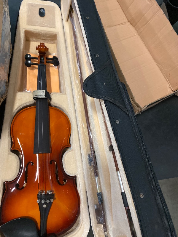 Photo 1 of Ktaxon 16-Inch Wooden Acoustic Viola set for Adults and Beginners, Solid Vintage-Inspired Handmade Wooden Violas with Case, Bow, Rosin, and Four Fine Tuners, Full Size Viola Instrument, Brown