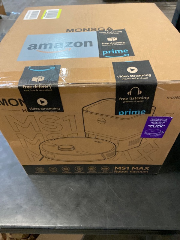 Photo 1 of MONSGA Robot Vacuum and Mop Combo, 5000Pa Robotic Vacuum with 3.5L Self Emptying Station, Lidar Navigation Robot Vacuum Cleaner, 180mins Runtime, APP/Remote/Voice Control, for Hard Floors and Carpets