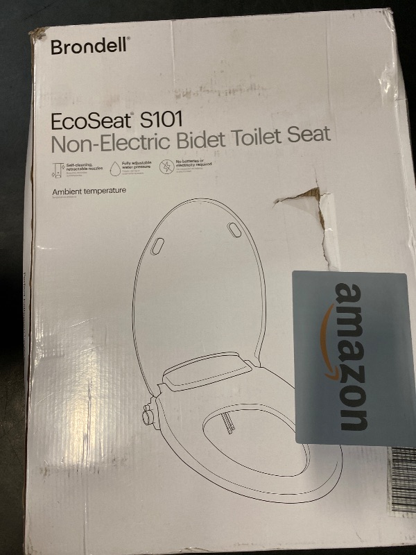 Photo 1 of Brondell Bidet Toilet Seat Non-Electric Swash Ecoseat, Fits Elongated Toilets, White - Dual Nozzle System, Ambient Water Temperature - Bidet with Easy Installation